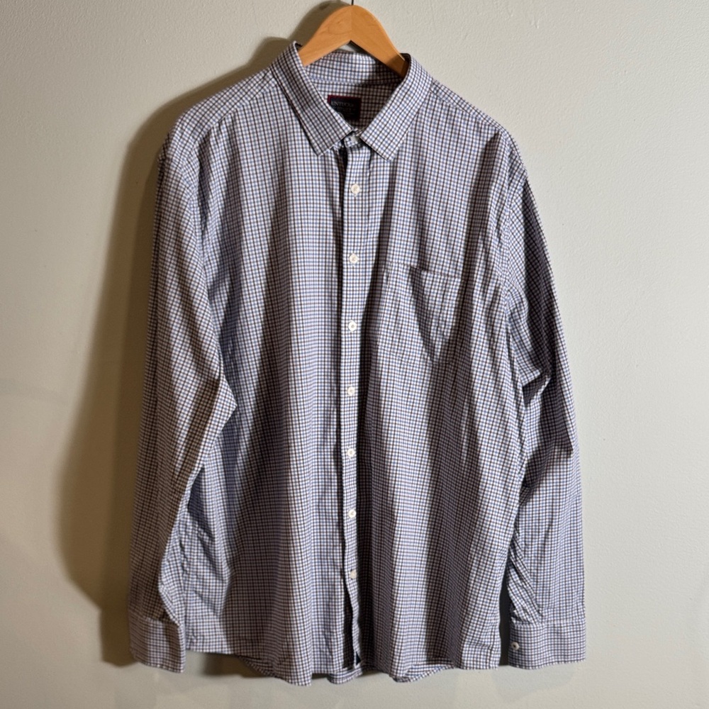 UNTUCKit Men's‎ Blue , purple and White Checkered Shirt XXX Large